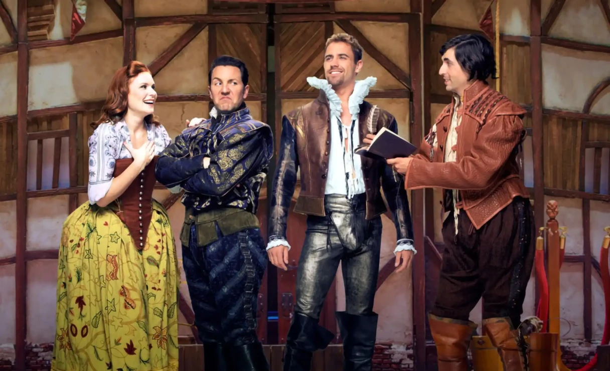 Something Rotten Costume Rentals are available for Bea, Nick, Nigel, and Shakespeare.